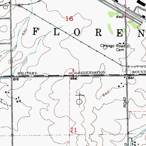 Topographic Map of Center School (historical), IL