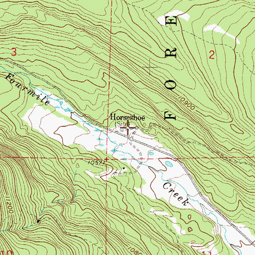 Topographic Map of Horseshoe (historical), CO