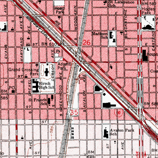 Topographic Map of Cornell, IL
