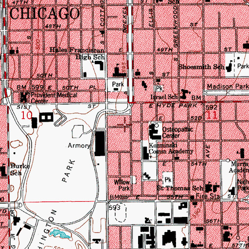 Topographic Map of Egandale, IL