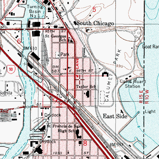 Topographic Map of Taylors Addition to South Chicago, IL