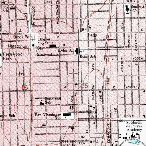 Topographic Map of Roseland, IL