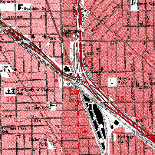 Topographic Map of Montrose, IL