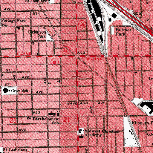 Topographic Map of Grayland, IL