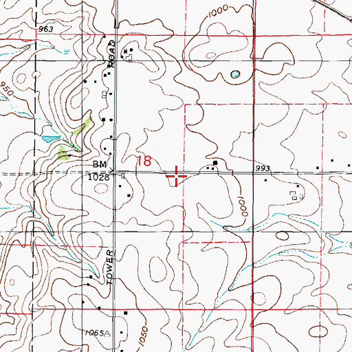Topographic Map of Rohrsen School (historical), IL