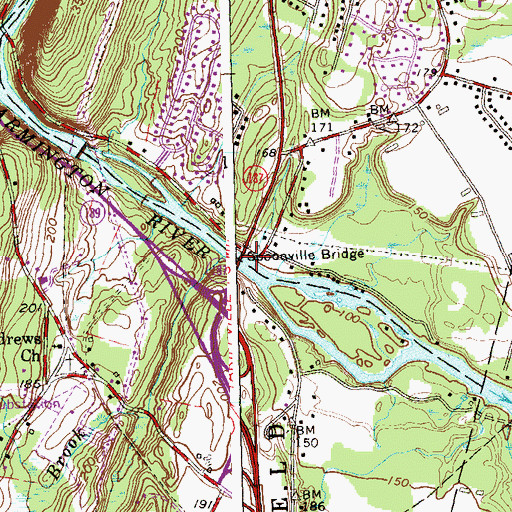 Topographic Map of Spoonville (historical), CT
