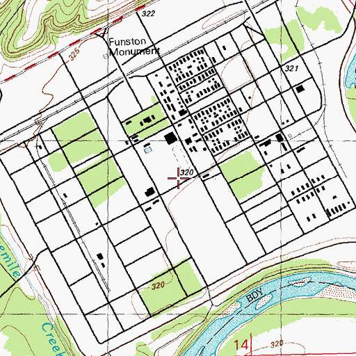 Topographic Map of Camp Funston, KS