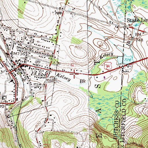 Topographic Map of North East Post Office, NY