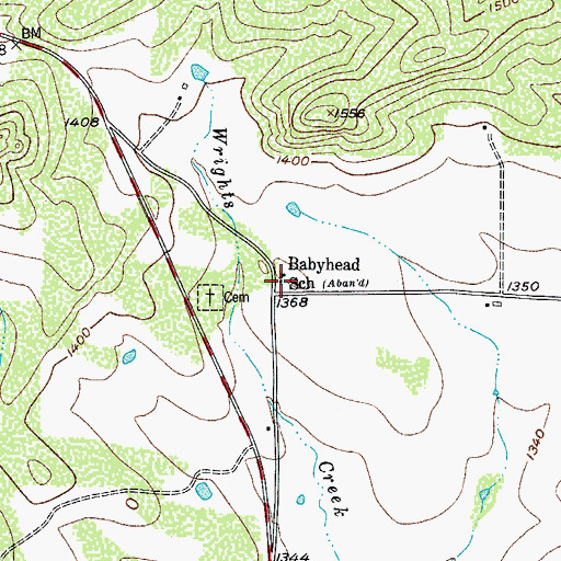 Topographic Map of Babyhead School (historical), TX