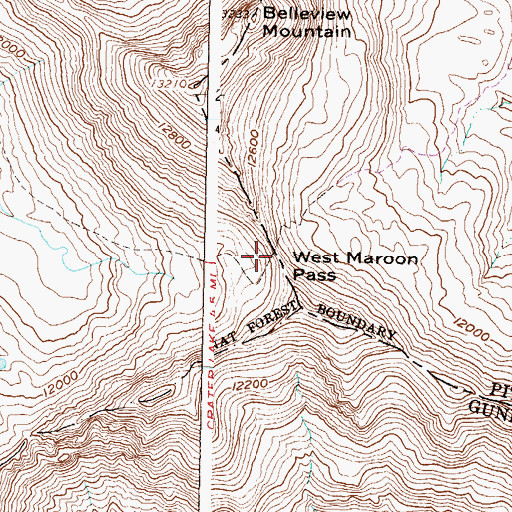 Topographic Map of West Maroon Pass, CO