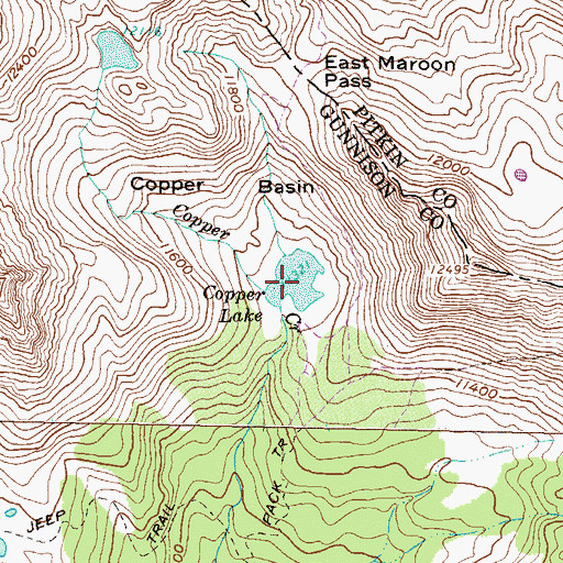 Topographic Map of Copper Lake, CO