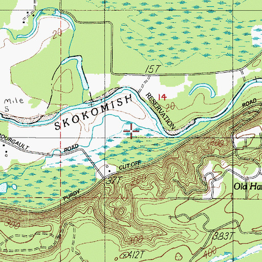 Topographic Map of Mussel Shell Creek, WA