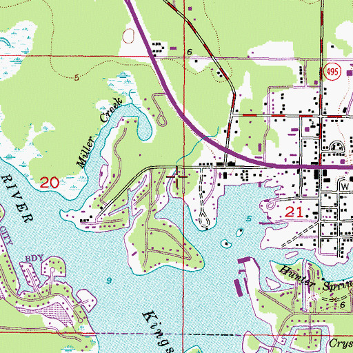 Topographic Map of Magnolia Creek, FL