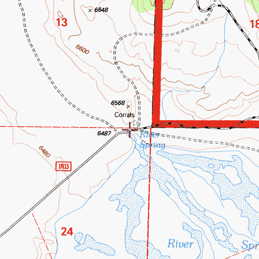 Topographic Map of River Spring, CA