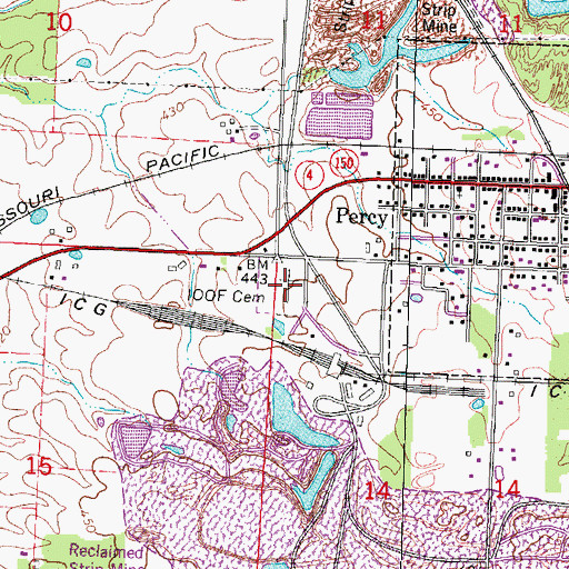 Topographic Map of Independent Order of Odd Fellows Cemetery, IL