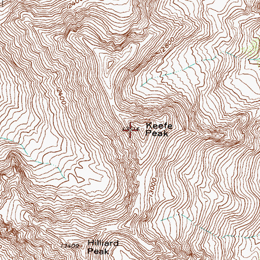 Topographic Map of Keefe Peak, CO