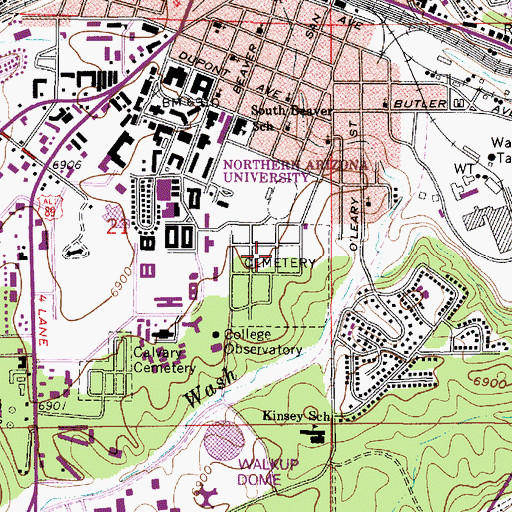 Topographic Map of Citizens Cemetery, AZ