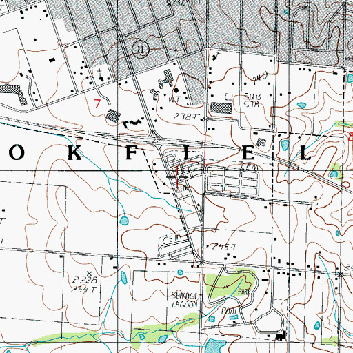 Topographic Map of Rosehill Cemetery, MO