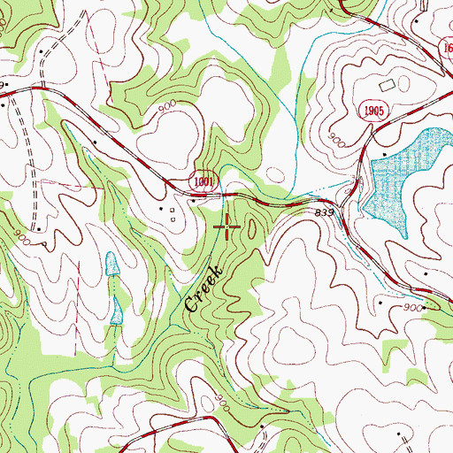 Topographic Map of Bakers Bridge (historical), NC