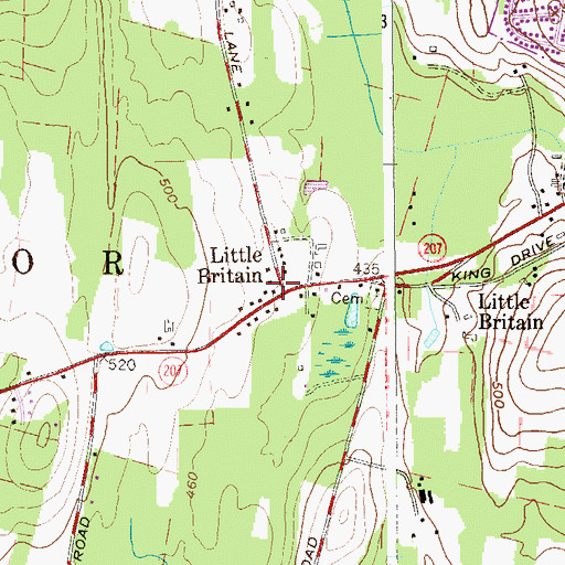 Topographic Map of Little Britain Post Office (historical), NY