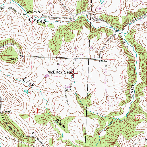 Topographic Map of McElroy Cemetery, OH