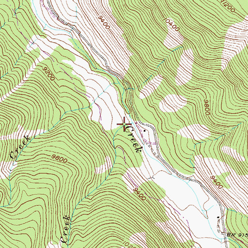 Topographic Map of Sandy Creek, CO