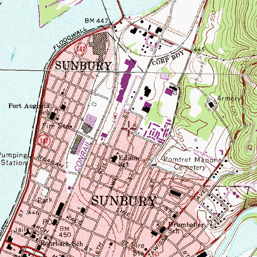 Topographic Map of Caketown, PA