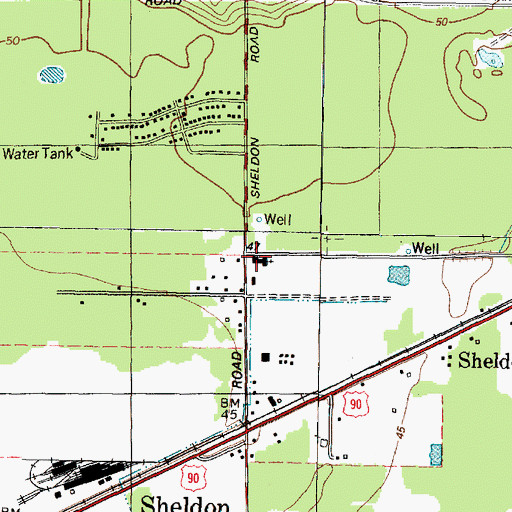 Topographic Map of First Baptist Church of Sheldon, TX