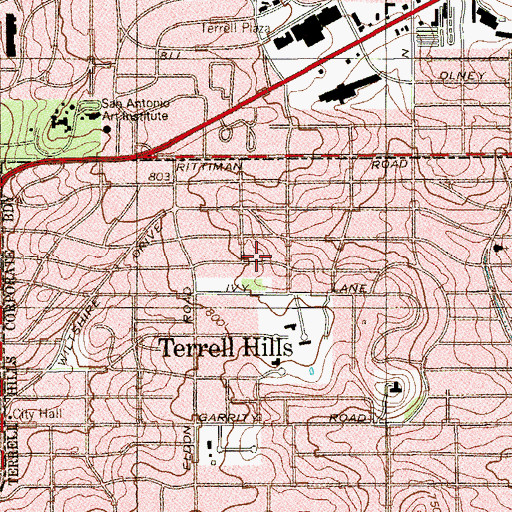 Topographic Map of Camp Travis (historical), TX