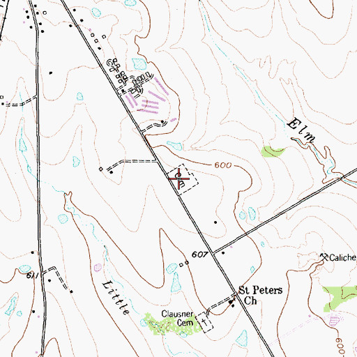 Topographic Map of Saint Mary's Cemetery, TX