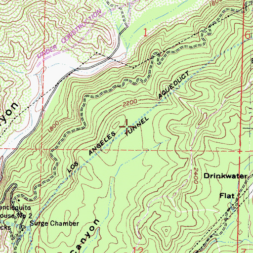 Topographic Map of Los Angeles Aqueduct, CA