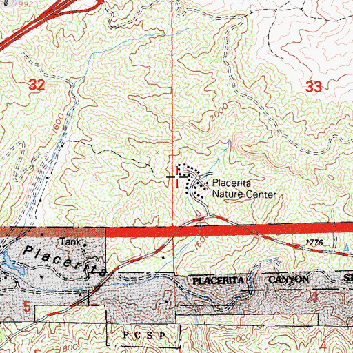 Topographic Map of Placerita Nature Center, CA