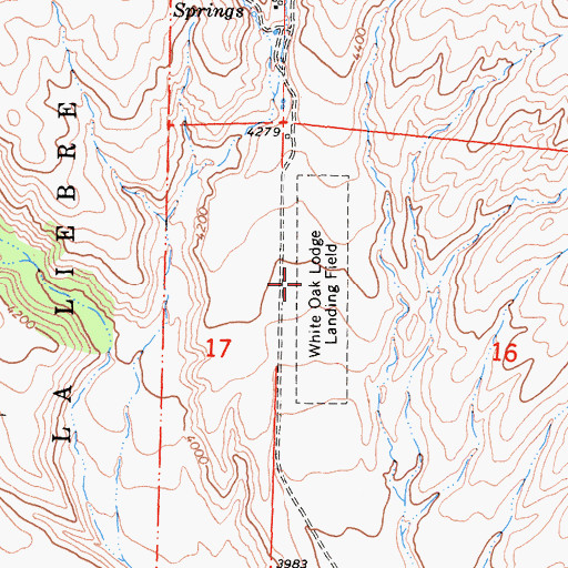Topographic Map of White Oak Lodge Landing Field (historical), CA