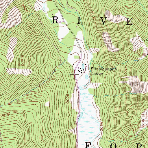 Topographic Map of Elk Mountain Lodge, CO