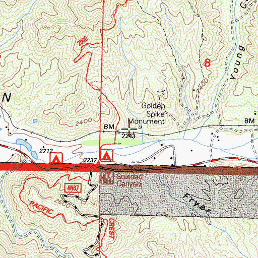 Topographic Map of Golden Spike Monument, CA