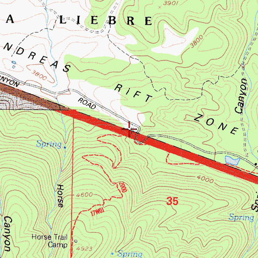 Topographic Map of Horse Trail, CA