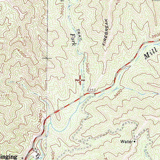Topographic Map of Middle Shooting Area, CA