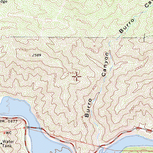Topographic Map of Burro Shooting Park, CA