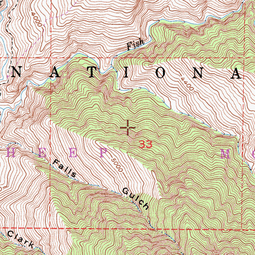 Topographic Map of Sheep Mountain Wilderness, CA