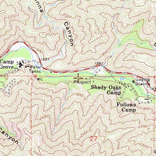 Topographic Map of Davis Mine, CA