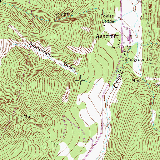 Topographic Map of Monument Gulch, CO
