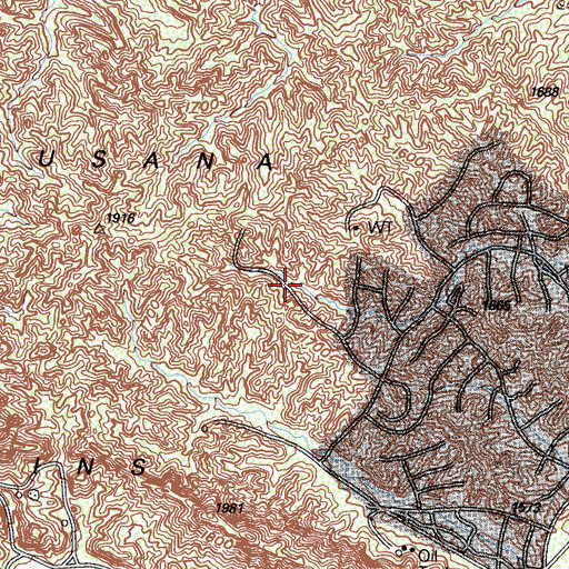 Topographic Map of Santa Susana Mountains, CA