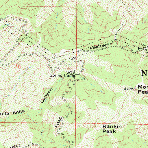 Topographic Map of Spring Camp, CA