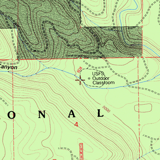 Topographic Map of United States Forest Service Outdoor Classroom, CA