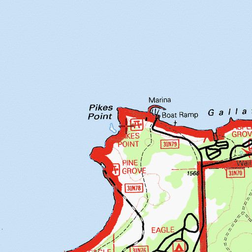Topographic Map of Pine Grove Picnic Area, CA
