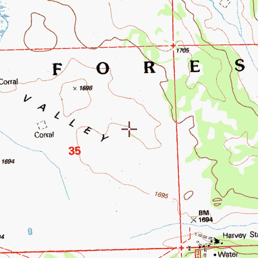 Topographic Map of White Horse Well, CA