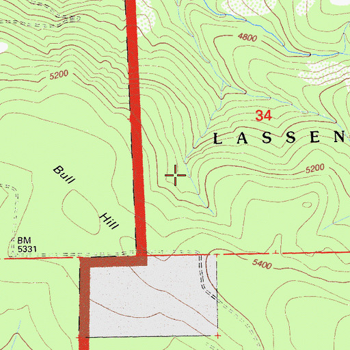 Topographic Map of Glenburn, CA