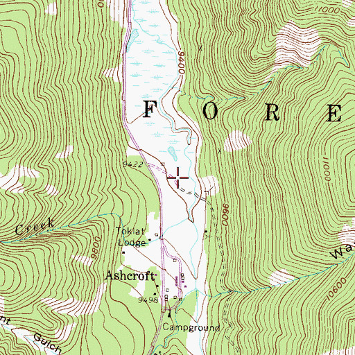 Topographic Map of Castle Creek Campground, CO