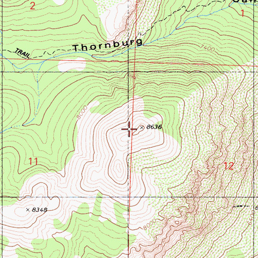 Topographic Map of Thornburg Peak, CA