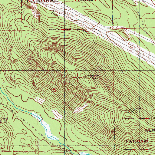 Topographic Map of Monahan Mountain, WA